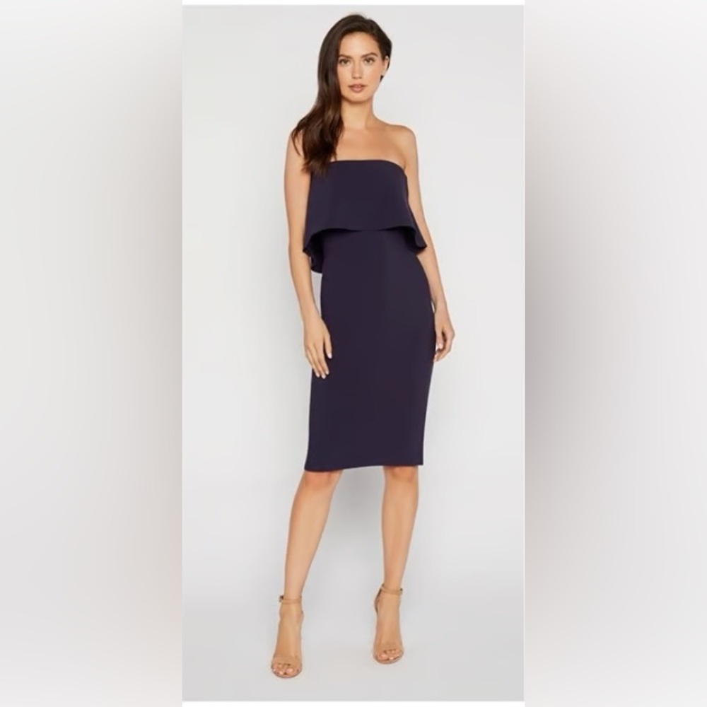 Likely Strapless Navy Midi Dress